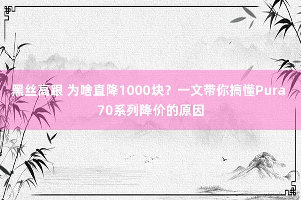 黑丝高跟 为啥直降1000块？一文带你搞懂Pura 70系列降价的原因