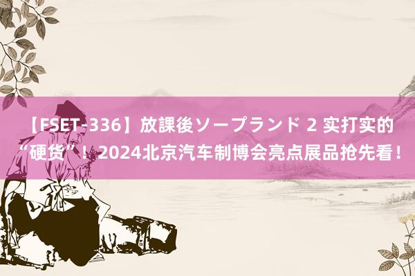 【FSET-336】放課後ソープランド 2 实打实的“硬货”！2024北京汽车制博会亮点展品抢先看！