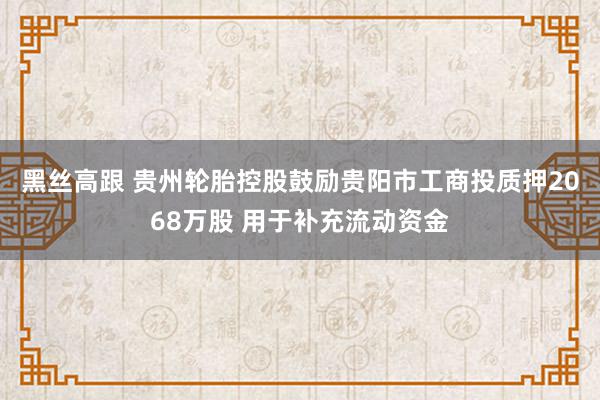   黑丝高跟 贵州轮胎控股鼓励贵阳市工商投质押2068万股 用于补充流动资金