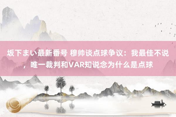   坂下まい最新番号 穆帅谈点球争议：我最佳不说，唯一裁判和VAR知说念为什么是点球