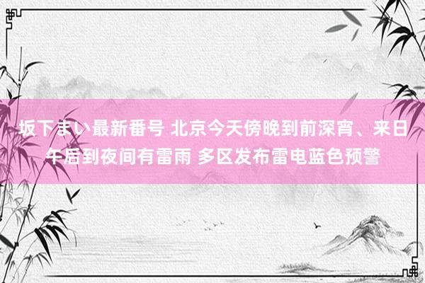   坂下まい最新番号 北京今天傍晚到前深宵、来日午后到夜间有雷雨 多区发布雷电蓝色预警