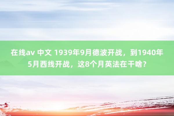   在线av 中文 1939年9月德波开战，到1940年5月西线开战，这8个月英法在干啥？