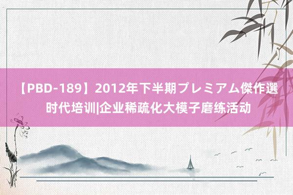   【PBD-189】2012年下半期プレミアム傑作選 时代培训|企业稀疏化大模子磨练活动