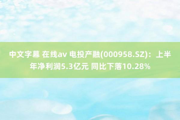 中文字幕 在线av 电投产融(000958.SZ)：上半年净利润5.3亿元 同比下落10.28%