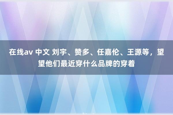   在线av 中文 刘宇、赞多、任嘉伦、王源等，望望他们最近穿什么品牌的穿着